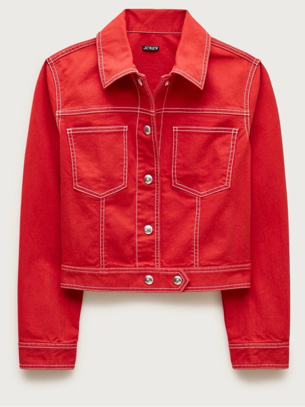 J. Crew Red Contrast Stitch Jacket